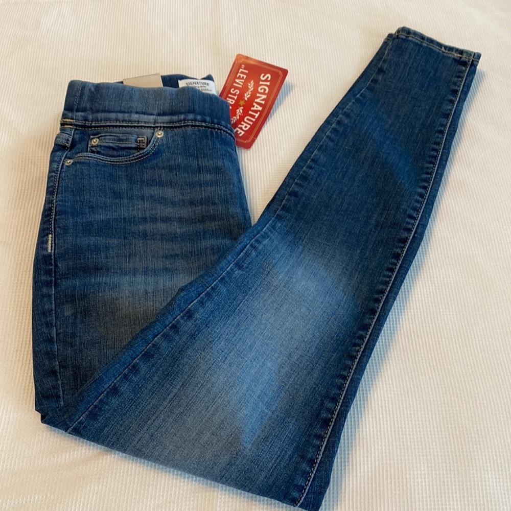 Signature by Levi Strauss Simply Stretch Pull on Super Skinny Jeans Size 2 W 26 - Picture 12 of 13
